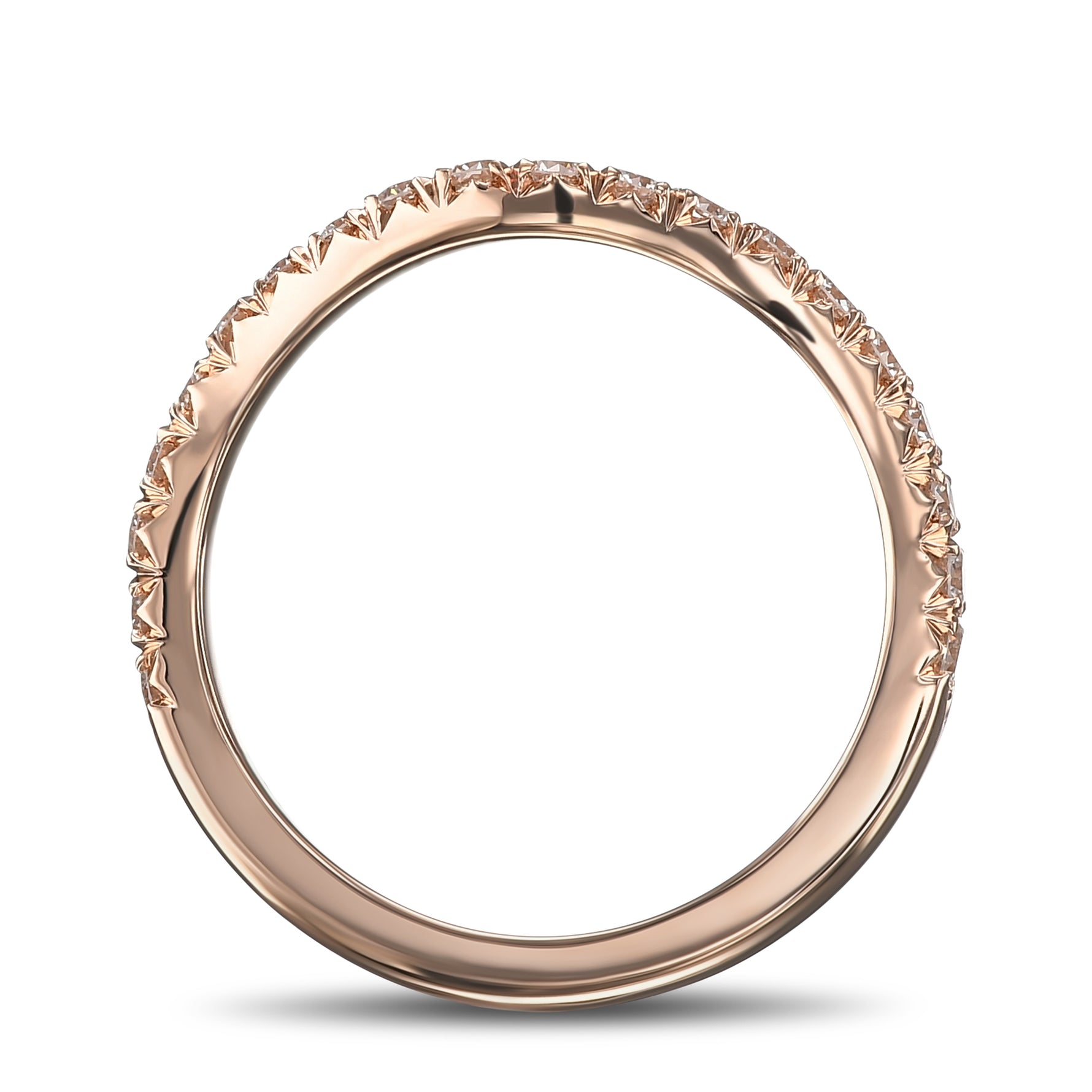 Contoured Diamond Wedding Band