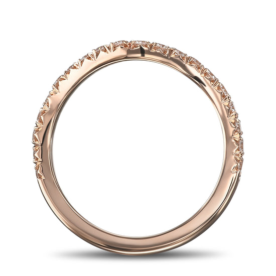 Contoured Diamond Wedding Band