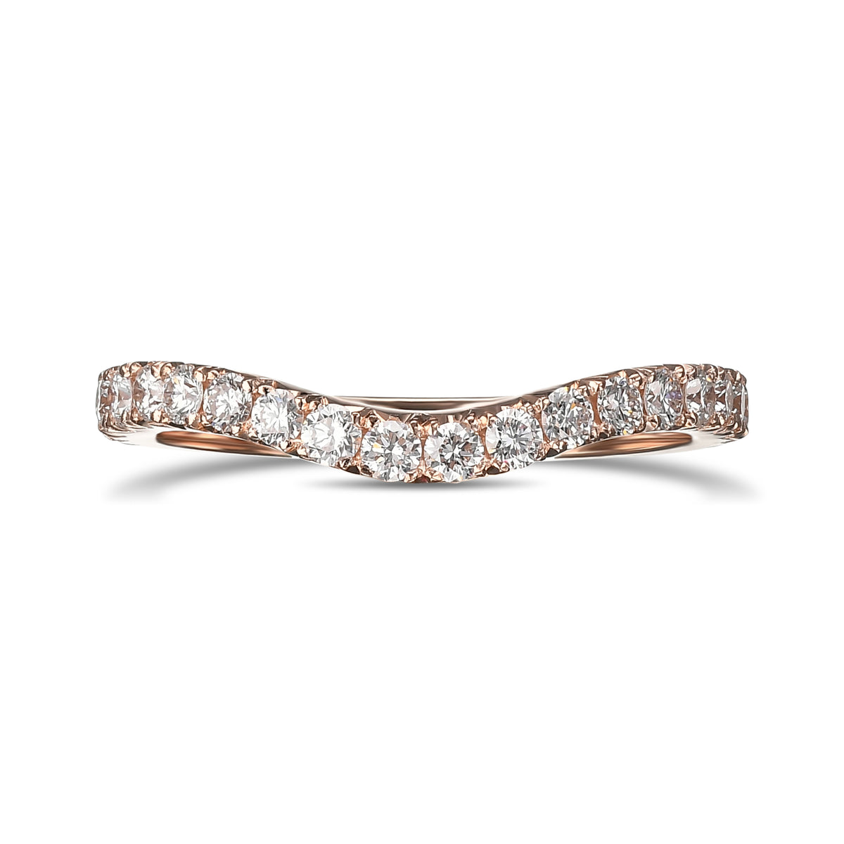 Contoured Diamond Wedding Band