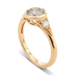 Fancy Gray Round Side-stone Diamond Ring