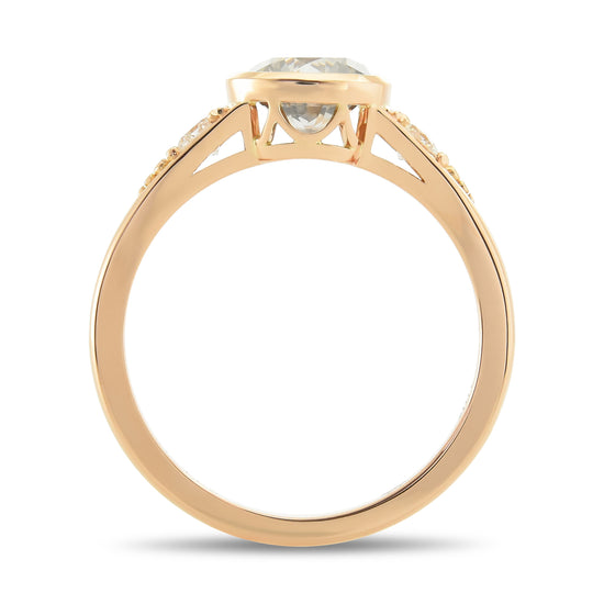 Fancy Gray Round Side-stone Diamond Ring