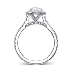 White Oval Halo Diamond Ring