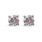Argyle Round Pink Stud Diamond Earrings