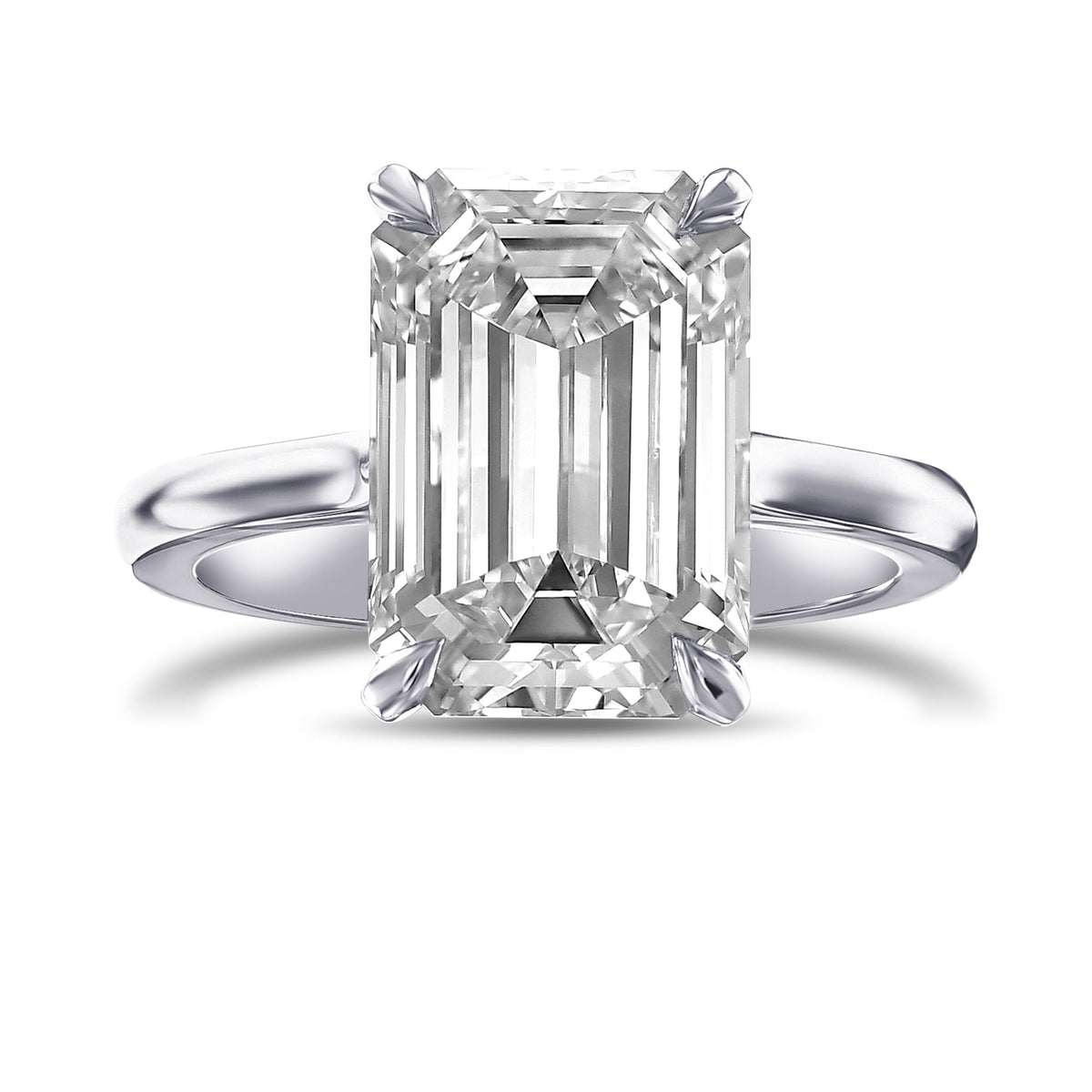 Classic Solitaire Emerald-cut Diamond Ring