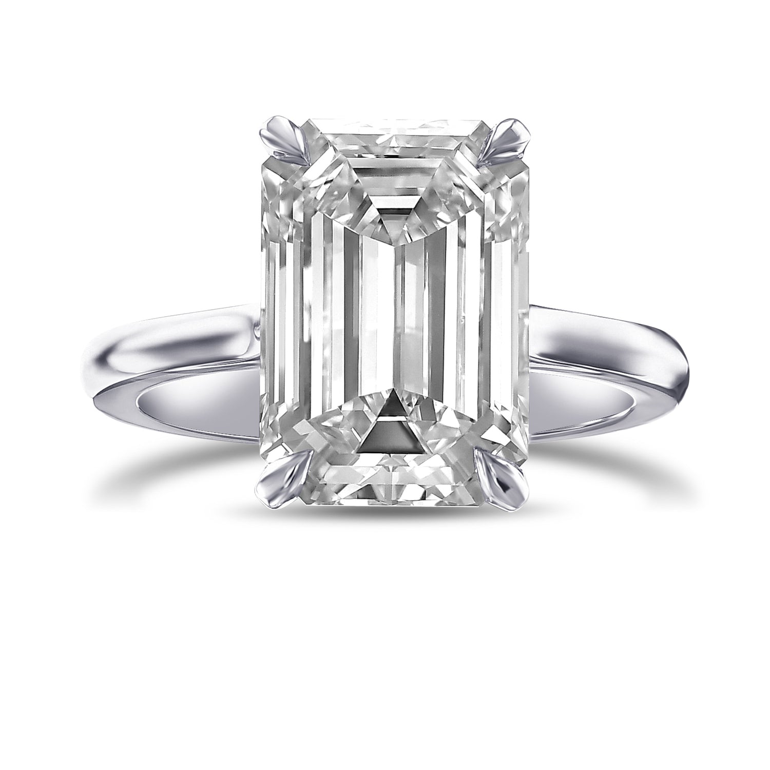 Classic Solitaire Emerald-cut Diamond Ring
