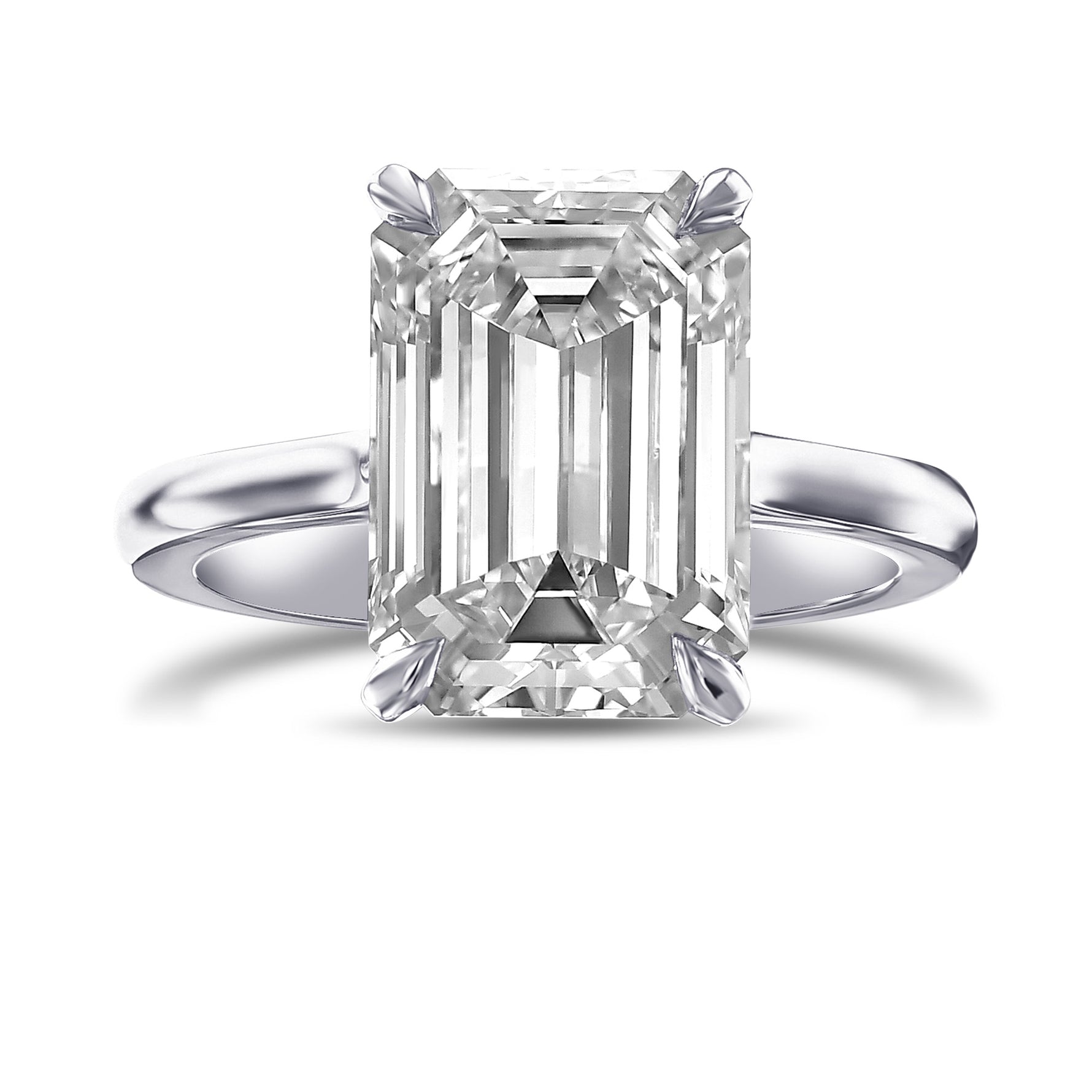 Classic Solitaire Emerald-cut Diamond Ring