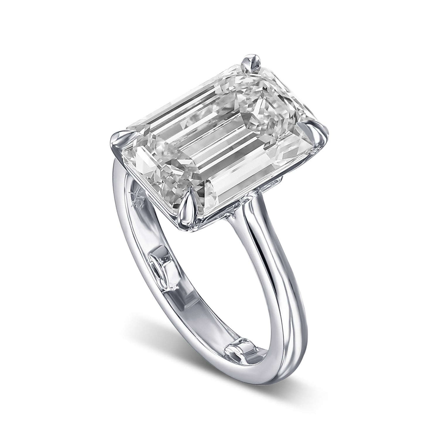 Classic Solitaire Emerald-cut Diamond Ring