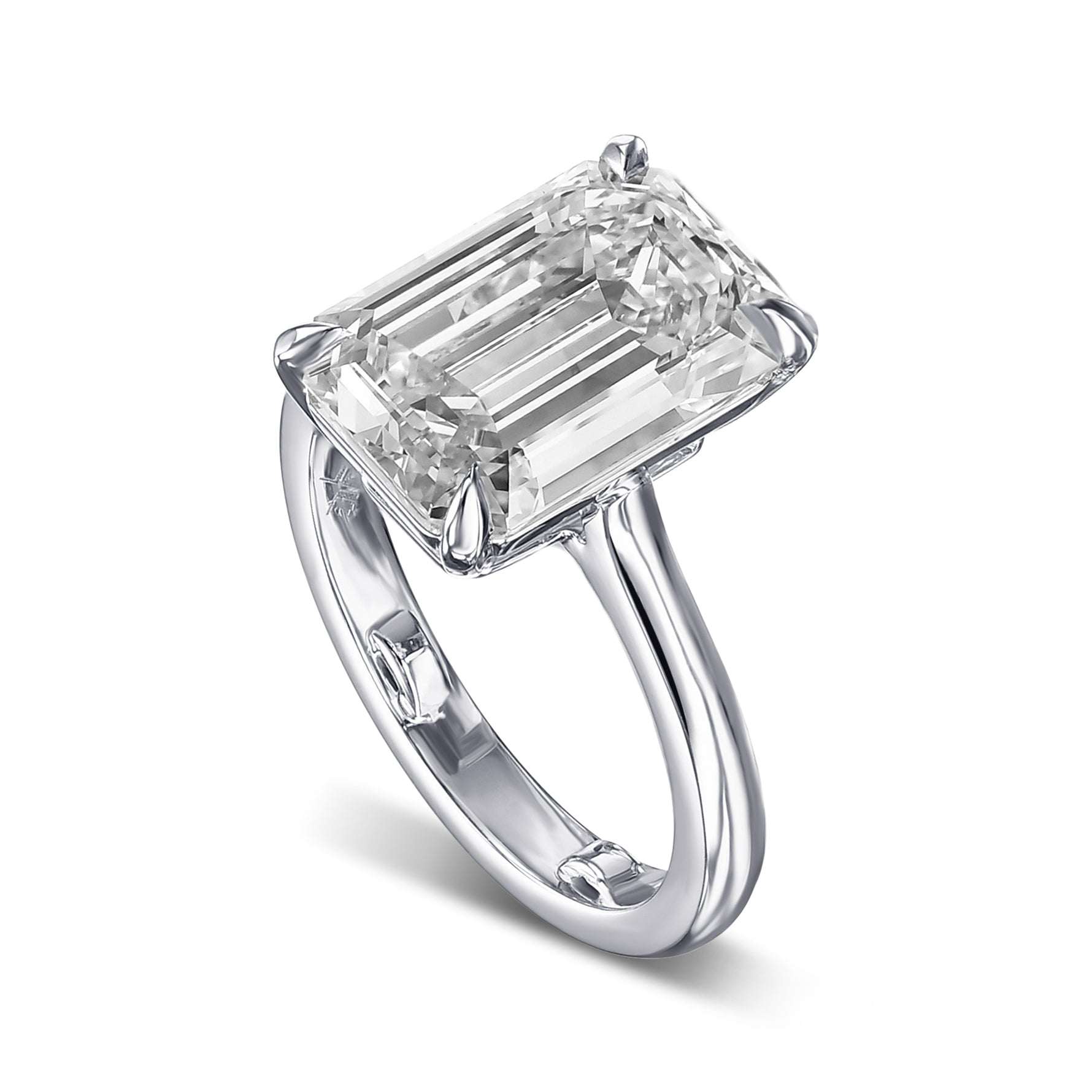 Classic Solitaire Emerald-cut Diamond Ring