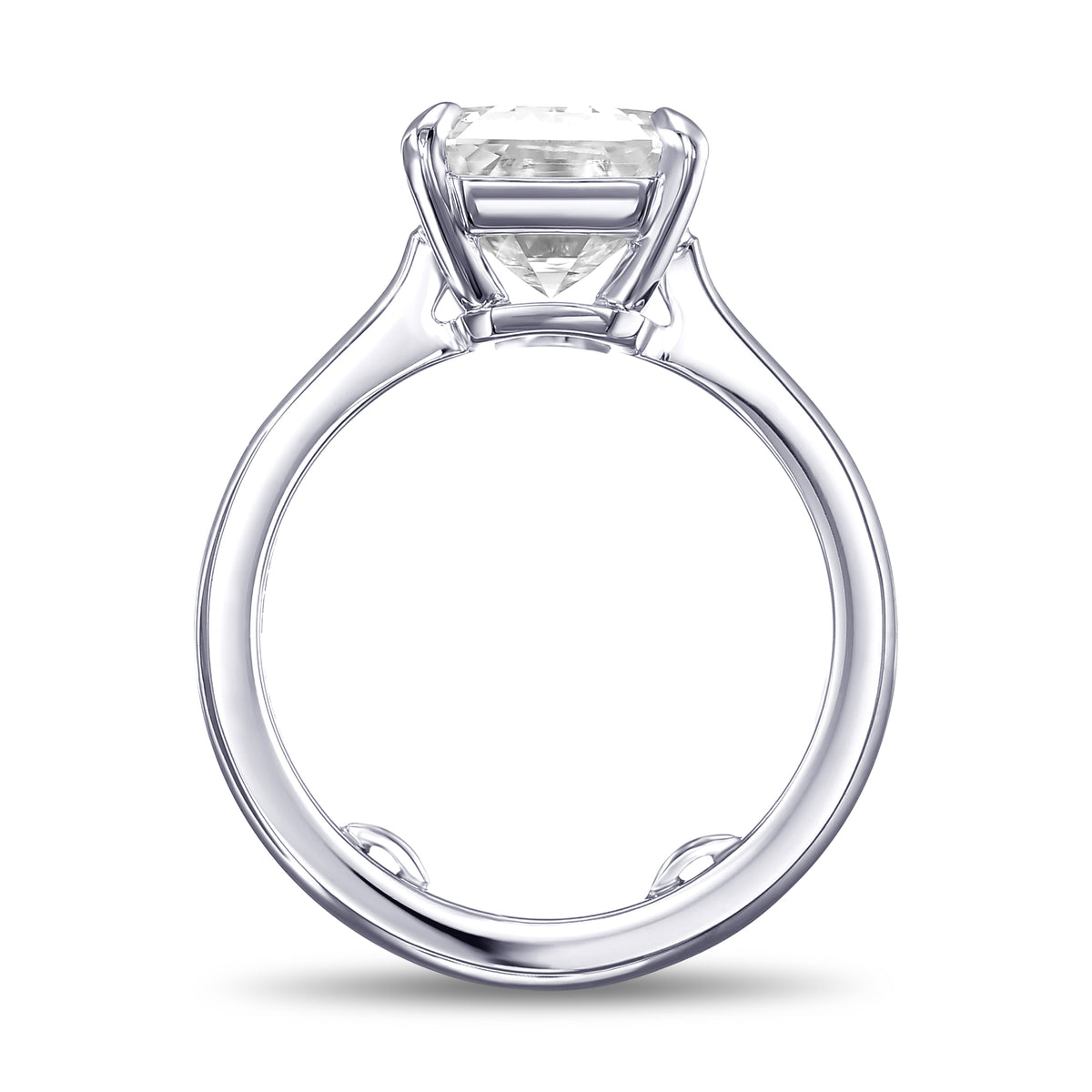 Classic Solitaire Emerald-cut Diamond Ring
