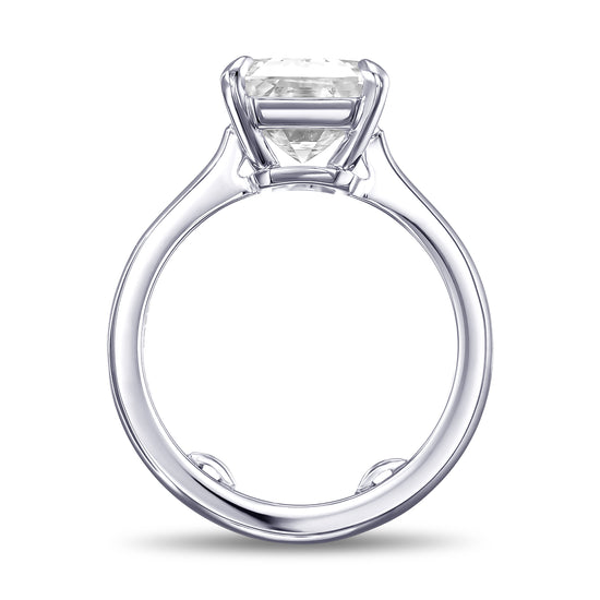 Classic Solitaire Emerald-cut Diamond Ring