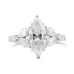 D Color Marquise Side-Stone Diamond Ring