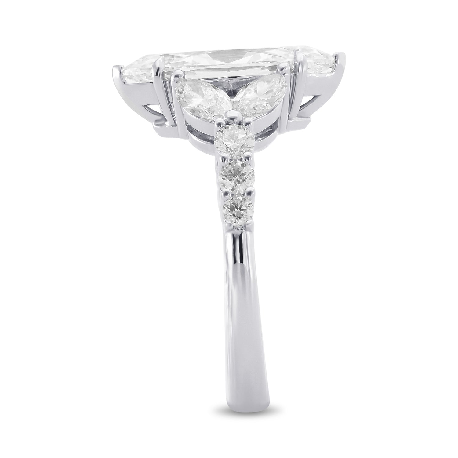 D Color Marquise Side-Stone Diamond Ring