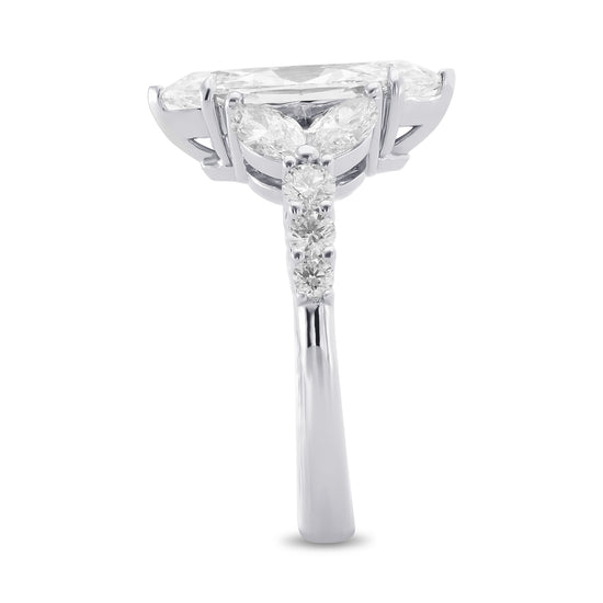 D Color Marquise Side-Stone Diamond Ring