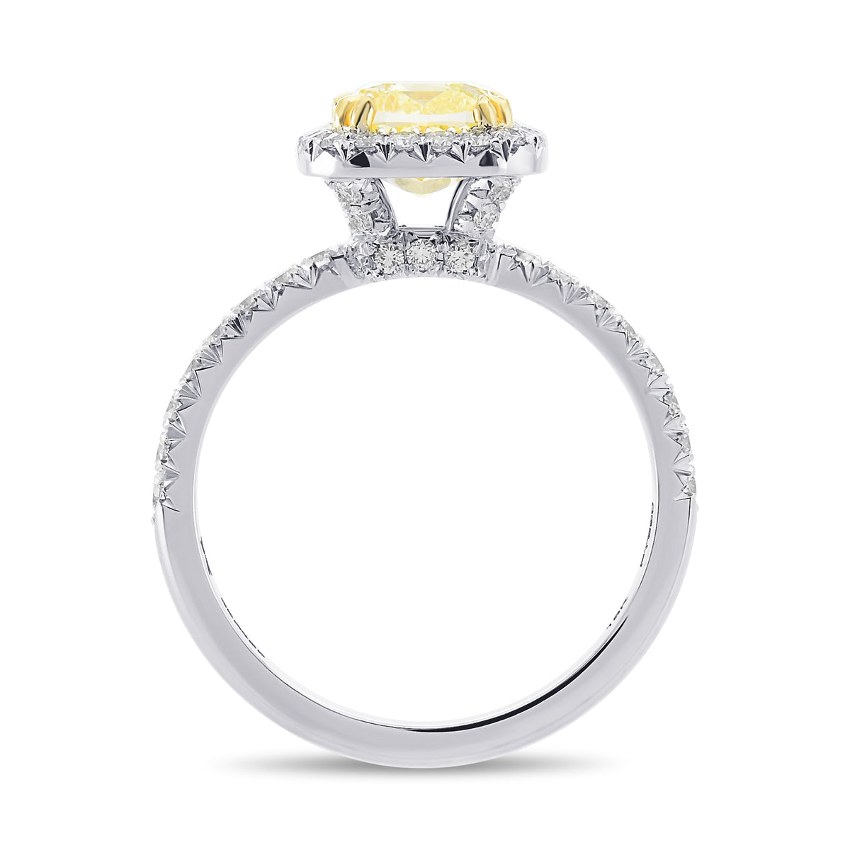 Fancy Yellow Cushion Halo Diamond Ring