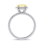 Fancy Yellow Cushion Halo Diamond Ring