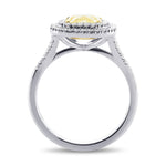 Fancy Light Yellow Radiant Double Halo Diamond Ring