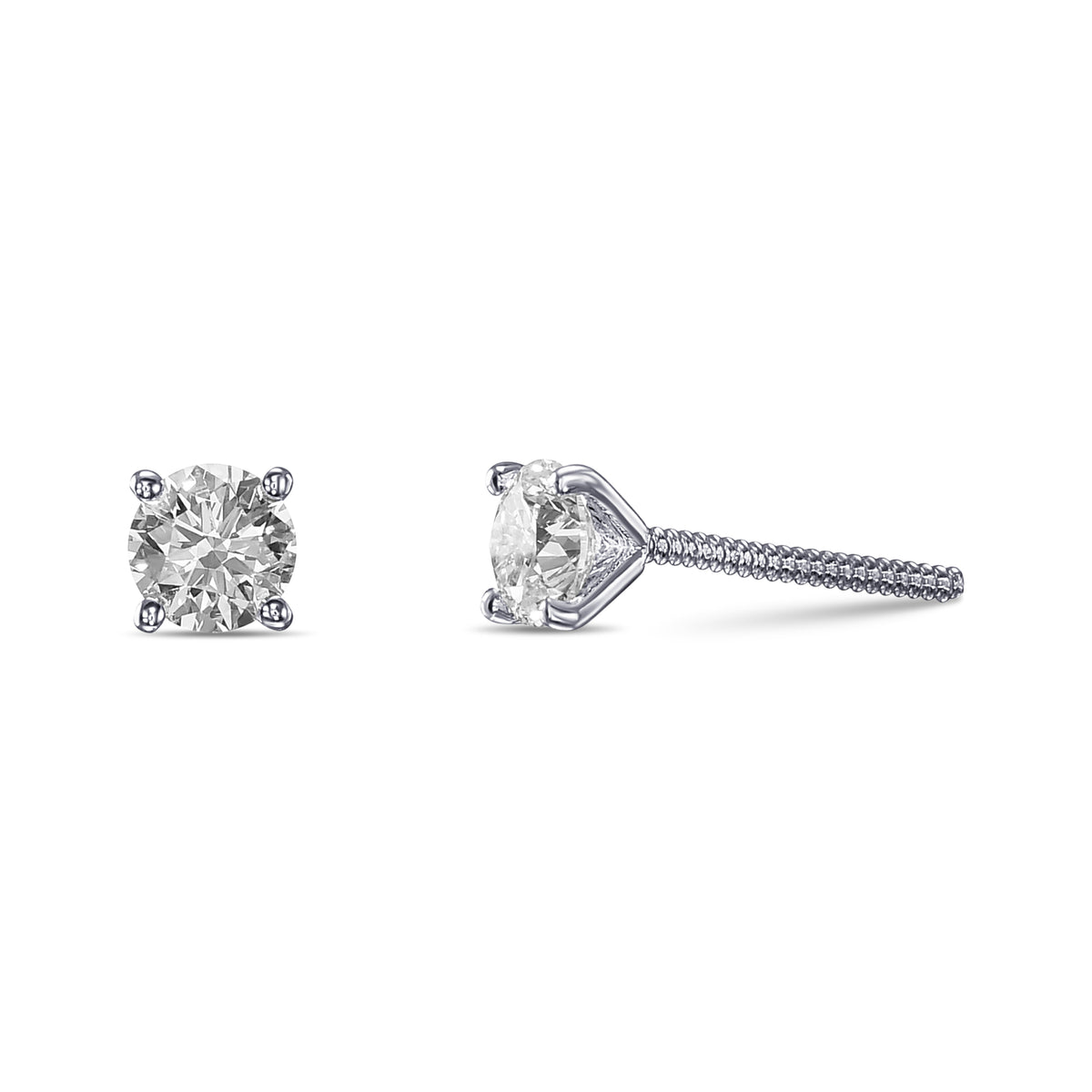 Round Brilliant Diamond Stud Earrings