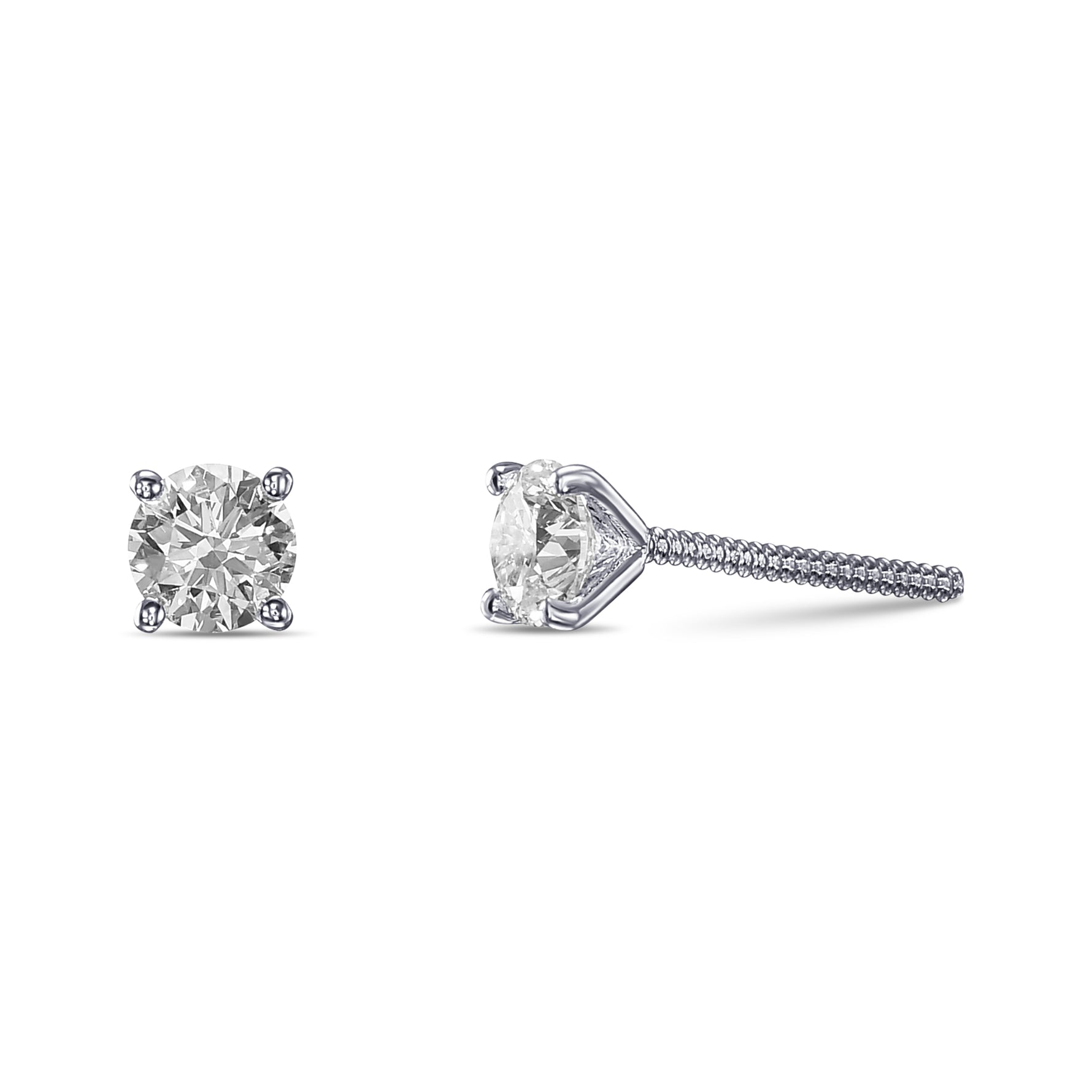 Round Brilliant Diamond Stud Earrings