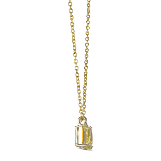 Fancy Intense Yellow Radiant Solitaire Diamond Pendant