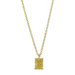 Fancy Intense Yellow Radiant Solitaire Diamond Pendant