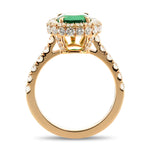 Pear Shape Halo Muzo Emerald Ring