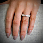 Platinum Emerald-Cut Diamond Full Eternity Band Ring