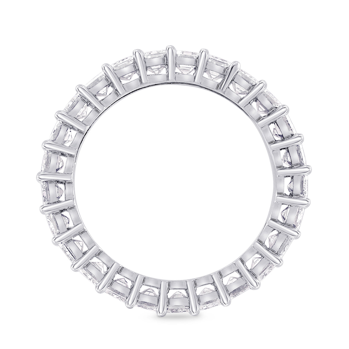 Platinum Emerald-Cut Diamond Full Eternity Band Ring