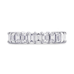 Platinum Emerald-Cut Diamond Full Eternity Band Ring
