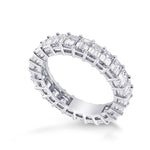 Platinum Emerald-Cut Diamond Full Eternity Band Ring