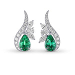 Zambian Emerald & Diamond Ear Crawler Earrings