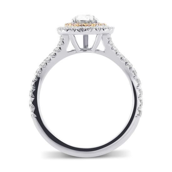Fancy Green Pear Halo Diamond Ring