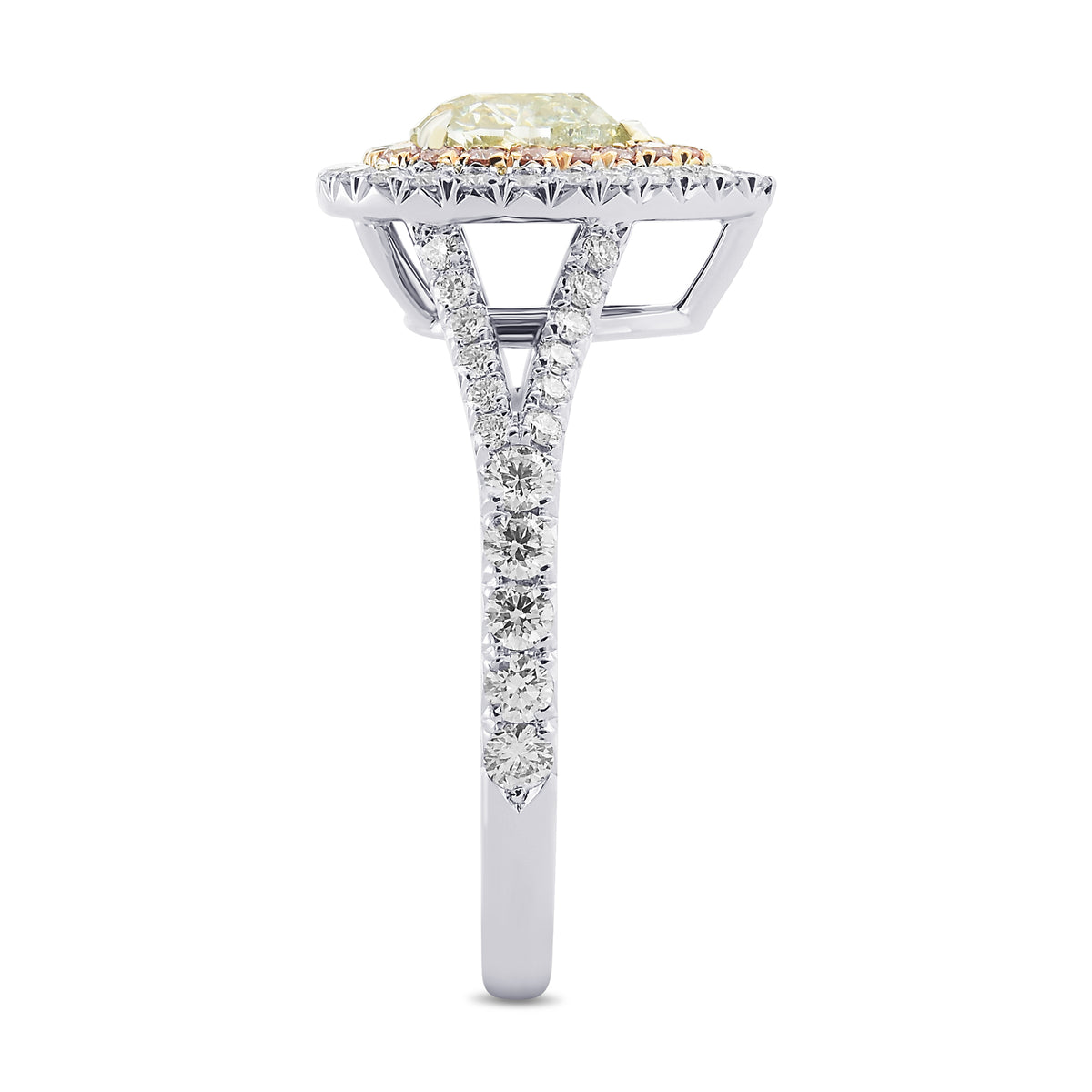 Fancy Green Pear Halo Diamond Ring