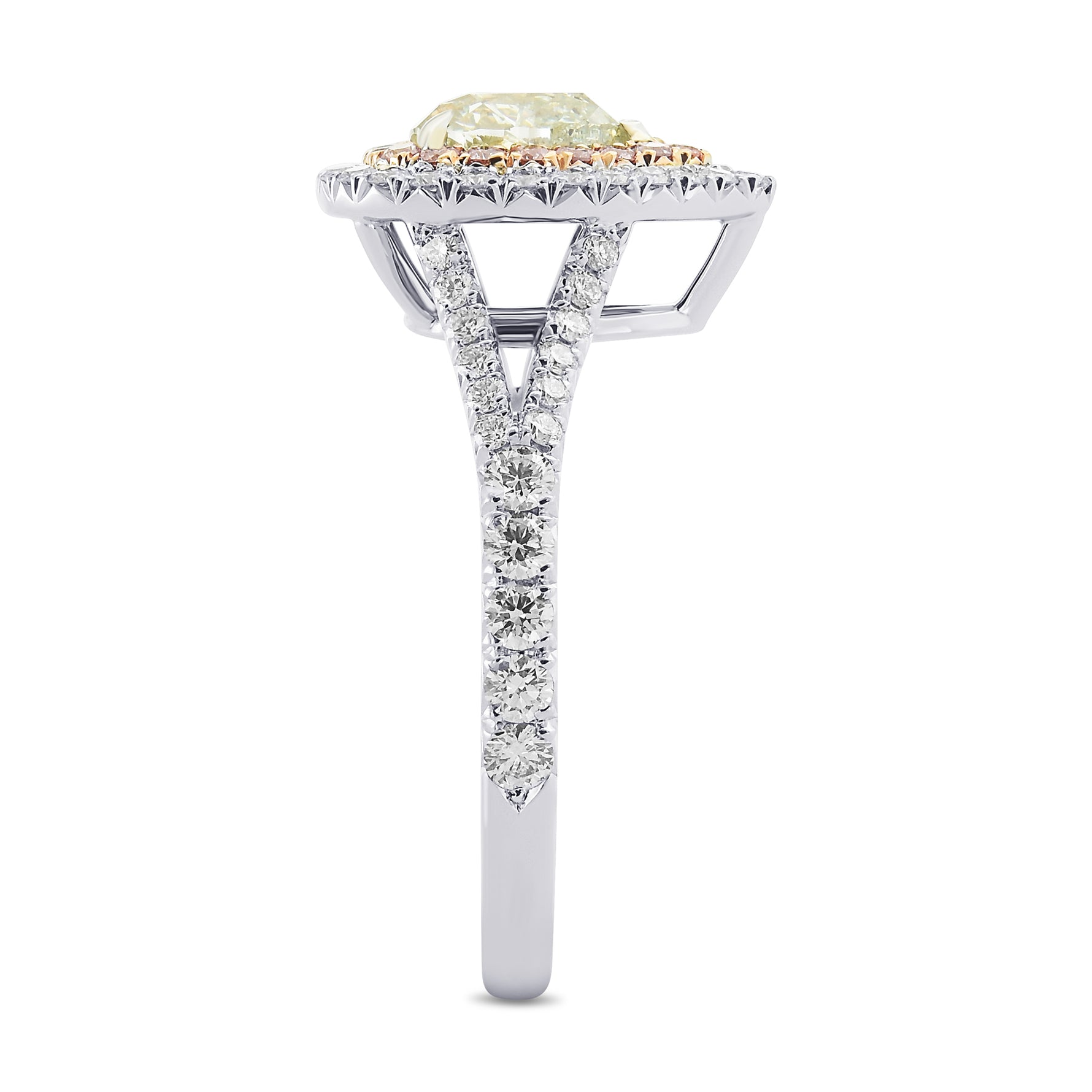 Fancy Green Pear Halo Diamond Ring