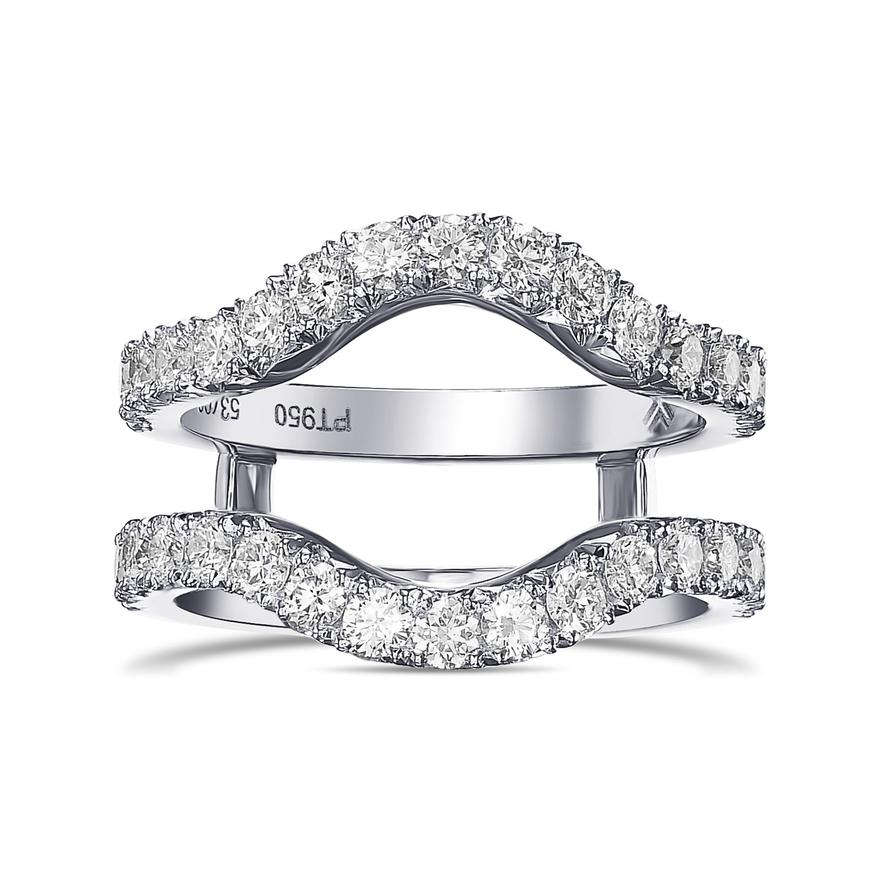 Contoured Diamond Wedding (Jacket) Ring