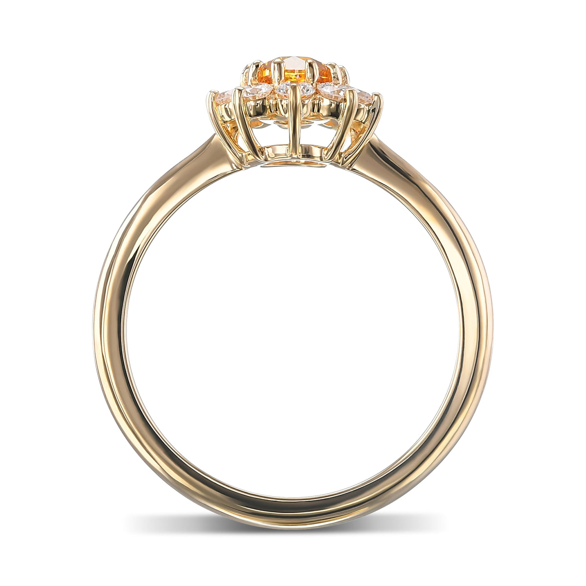 Fancy Vivid Yellowish Orange Oval Halo Diamond Ring