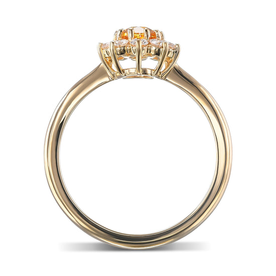 Fancy Vivid Yellowish Orange Oval Halo Diamond Ring
