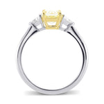Fancy Light Yellow Radiant Diamond 3 Stone Diamond Ring