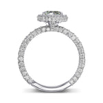 Fancy Intense Green Pear Regal Halo Diamond Ring