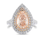 Fancy Brownish Pink Pear Shape Halo Ring
