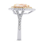 Fancy Brownish Pink Pear Shape Halo Ring