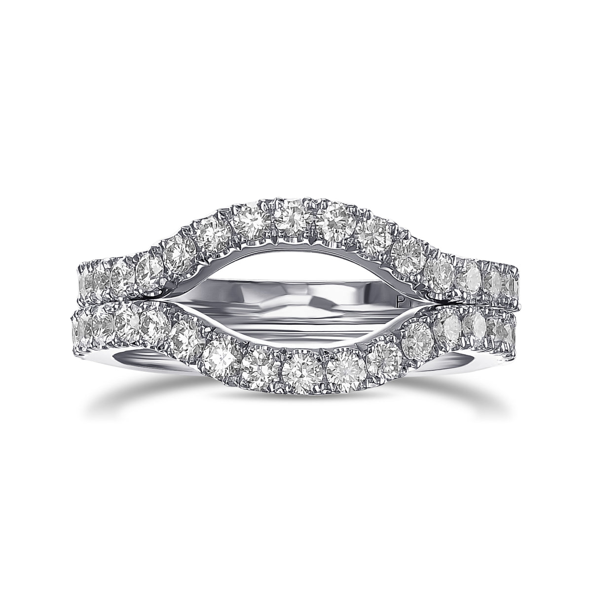 Two Contoured Diamond Wedding Bands