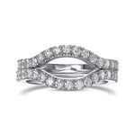 Two Contoured Diamond Wedding Bands