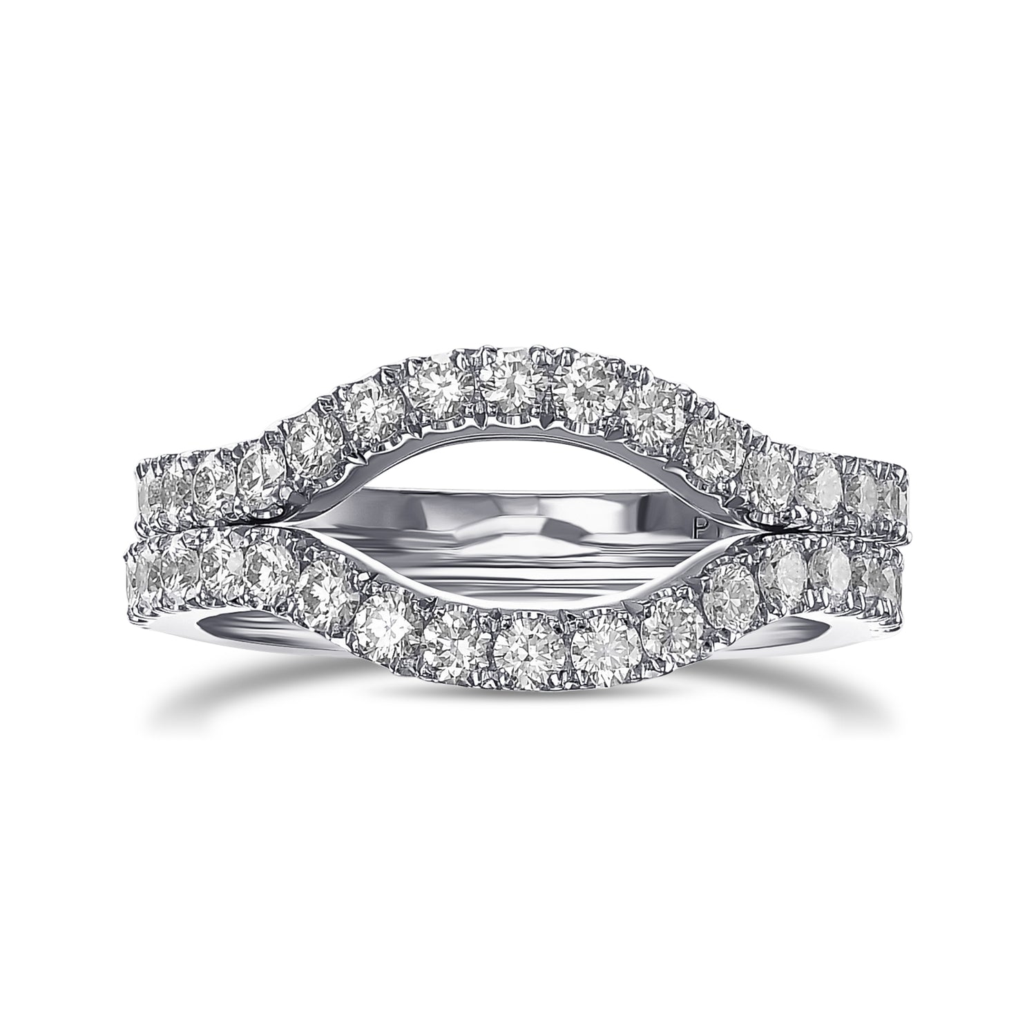 Two Contoured Diamond Wedding Bands