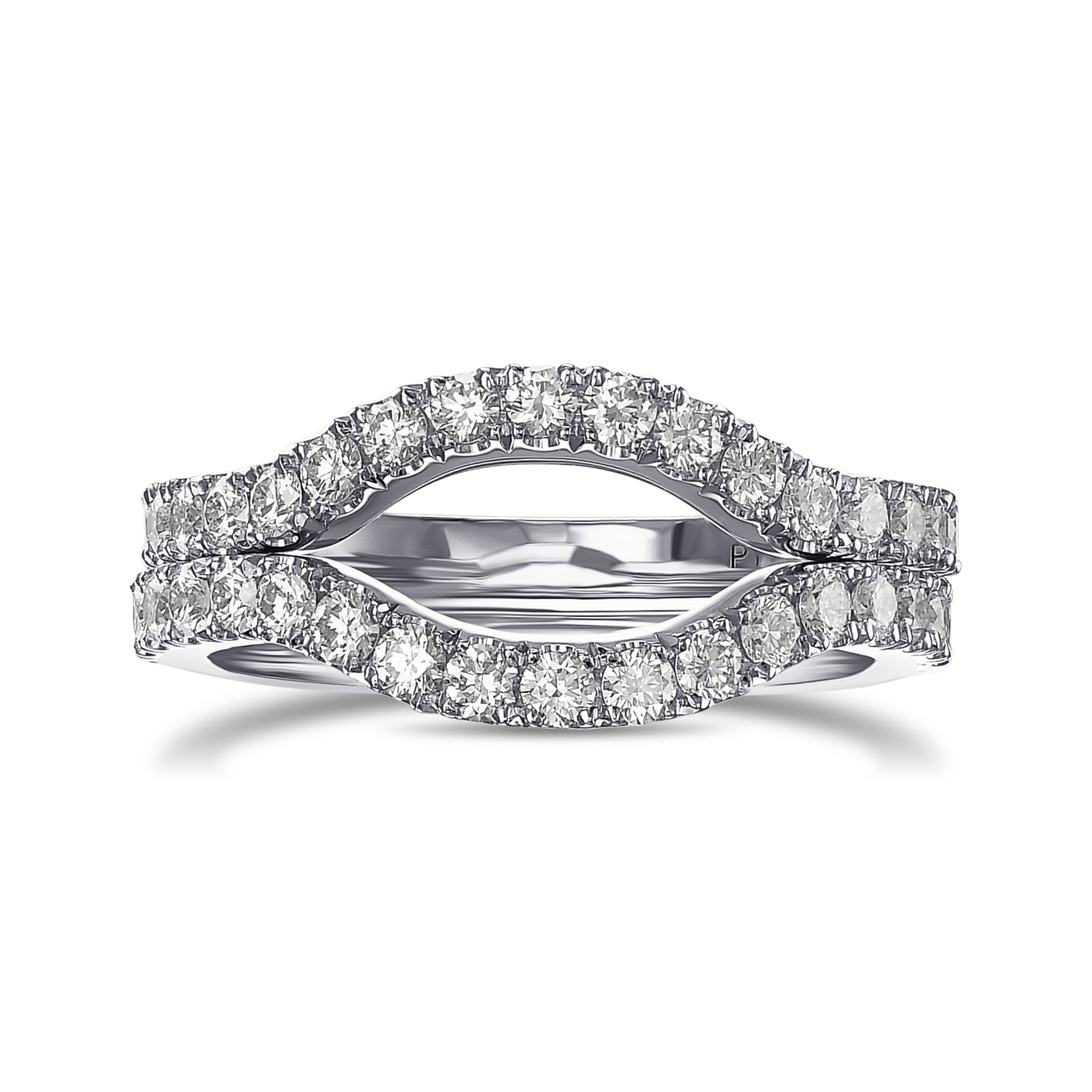 Two Contoured Diamond Wedding Bands