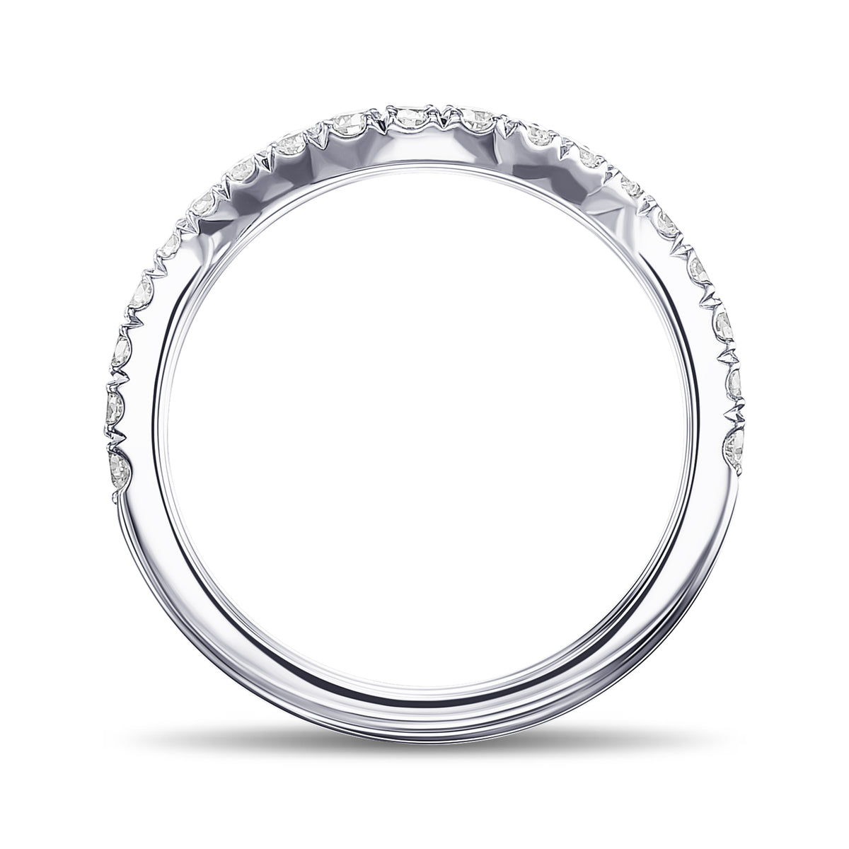 Two Contoured Diamond Wedding Bands