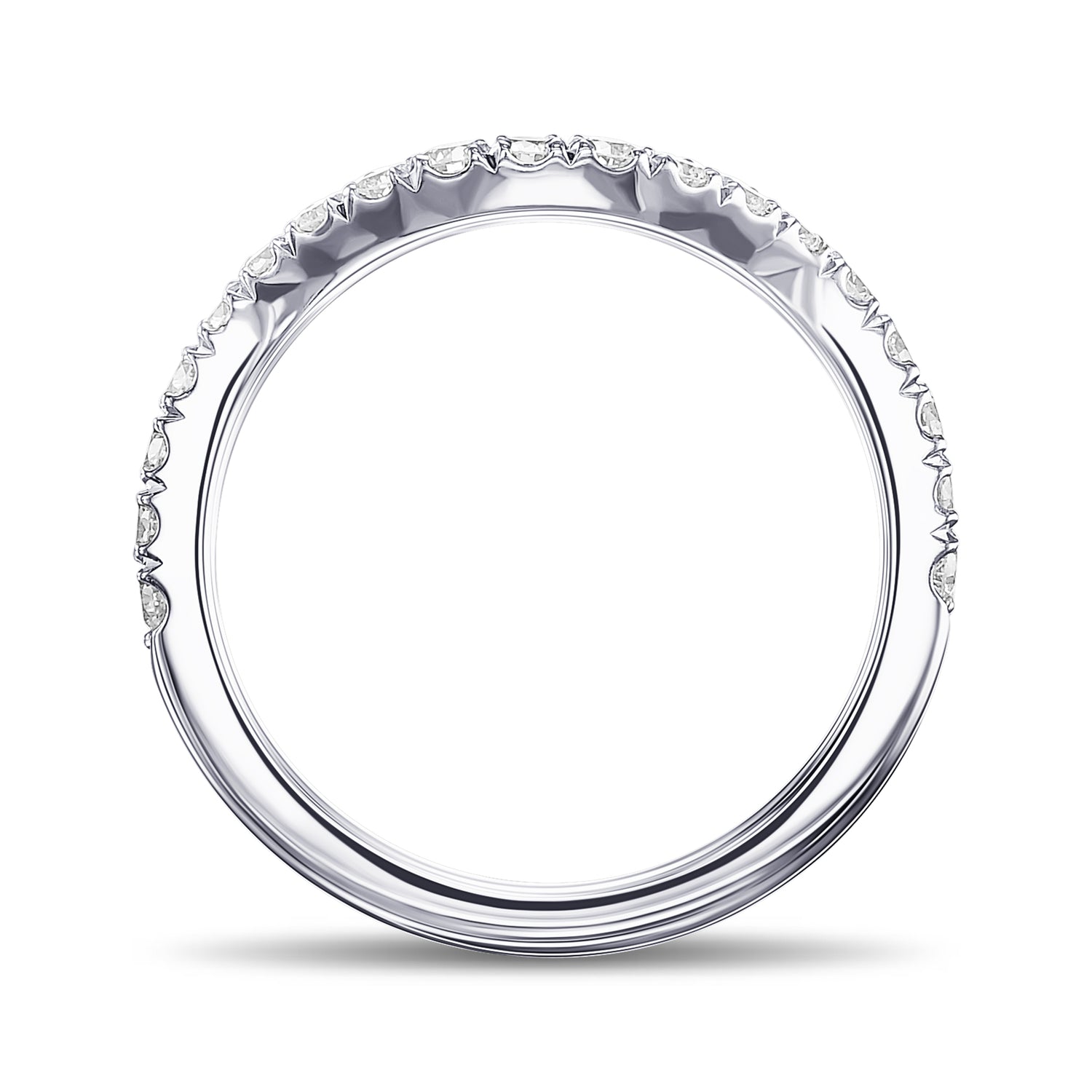 Two Contoured Diamond Wedding Bands