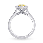 Fancy Yellow Round Diamond Halo Engagement Ring