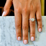 Fancy Yellow Round Diamond Halo Engagement Ring