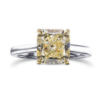 Light Yellow Radiant Solitaire Diamond Ring