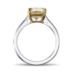 Light Yellow Radiant Solitaire Diamond Ring